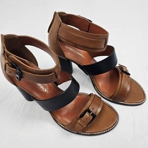 Rebecca Minkoff Morty 3 Band Leather Sandals Size 8